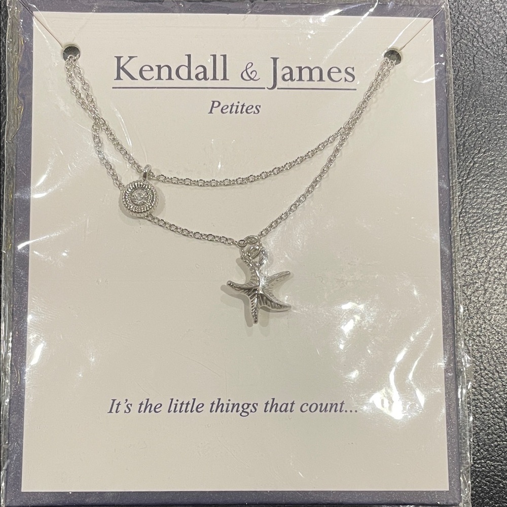Kendall & James Silver tone Starfish Necklace Brand New in package